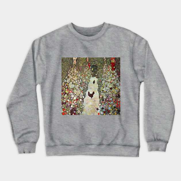 Garden Path with Chickens by Gustav Klimt Crewneck Sweatshirt by MasterpieceCafe